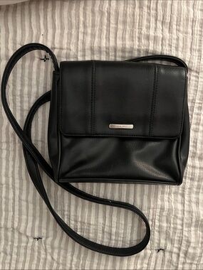 Nine West Black Faux Leather Flap Crossbody